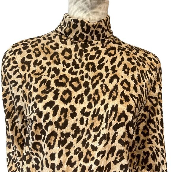 J.Crew Tissue turtleneck in Mara Leopard Natural - Picture 4 of 9